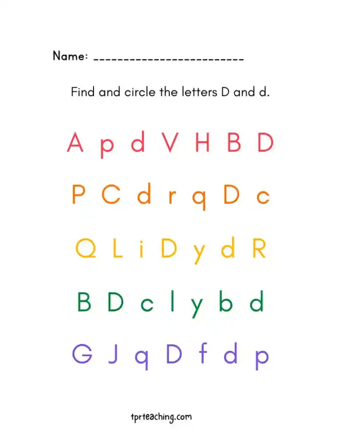 Circle the letter D