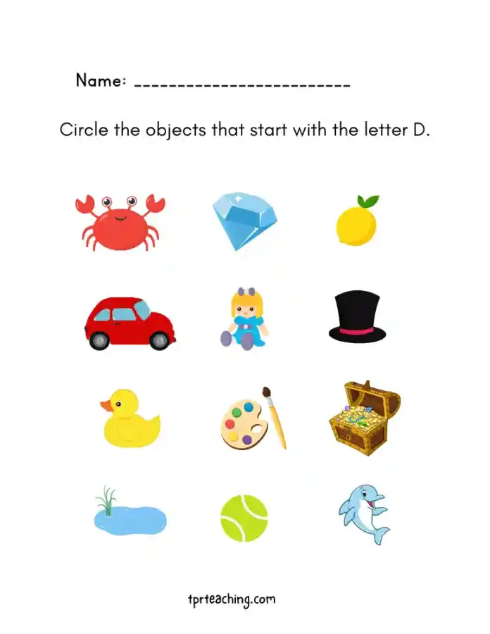 Objects that start with the letter D