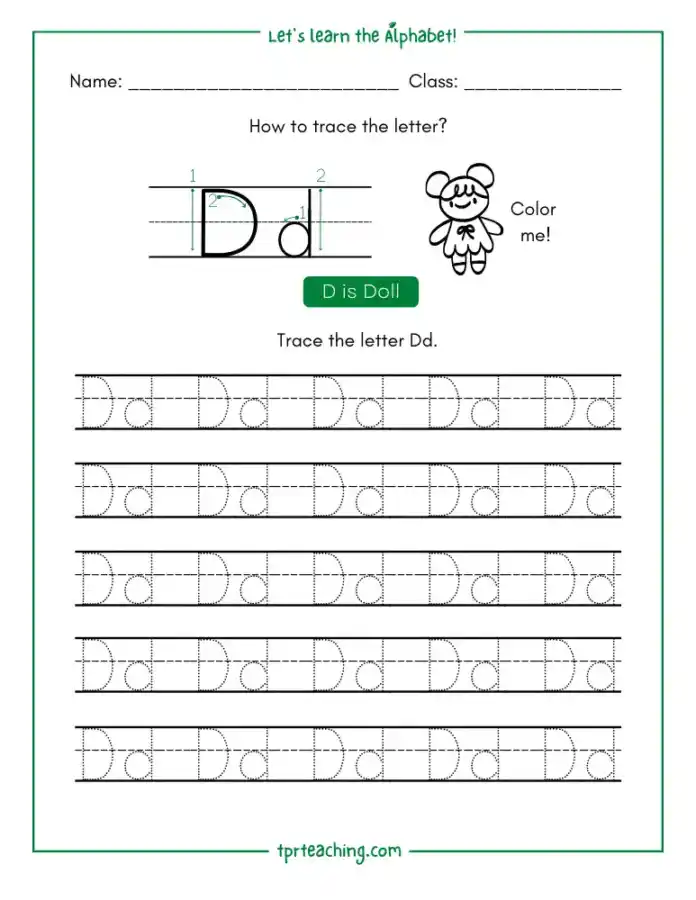 Write the letter D