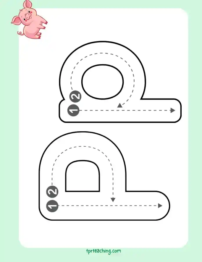 Upper and lowercase letter P tracing