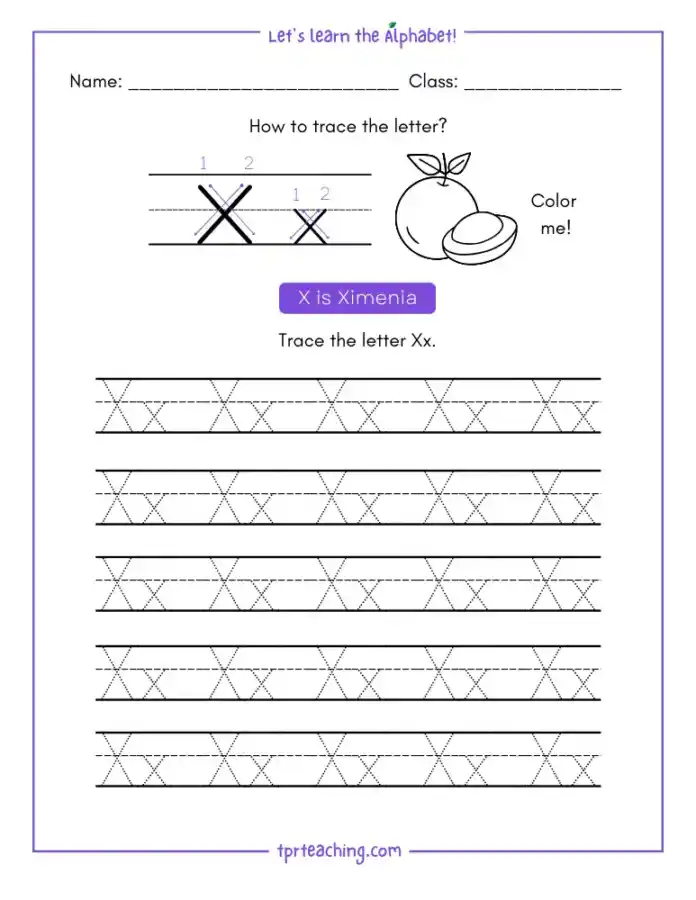 Write the letter X